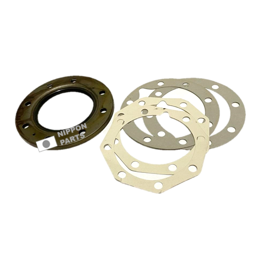 JGO RETENES DE BOLA TOYOTA LAND CRUISER 69-92 FJ4,6/62/55. BJ4/60. HJ45/6.HILUX/4RUNNER 78-04 LN/YN/RN/VZN/KZN/. ORIGINAL TOYOTA GENUINO JAPAN 04434-60070/ 8Pza 5 empaquetaduras 2 arandelas reten 92mm diámetro interno x 155mm diámetro externo x 8mm alto 9 huecos 10mm diámetro 1hueco pequeño