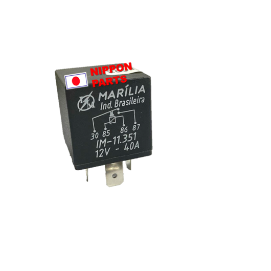 RELAY AUXILIAR 4 TERMINALES 12V- 40A C/SOPORTE  MARILIA BRASIL IM-11351