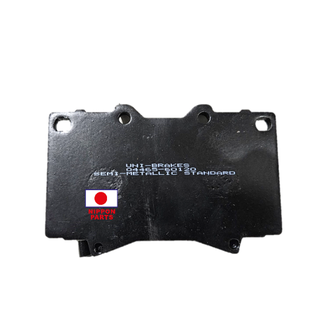 JGO PASTILLA FRENO DELANTERO TOYOTA LAND CRUISER HDJ101 99-07 2UZ 98-- PRADO UNI BRAKES 04465-60120 A498K/D772/ Ancho:17mm x Alto:72mm x Largo:119.3mm