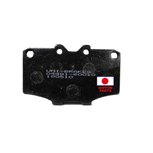 JGO PASTILLA FRENO TOYOTA LAND CRUISER II 22R ,2F 3F BJ/HJ/FJ60 UNI BRAKES CHINA 04491-60010 A50K/D137 Ancho:15mm x Alto:66mm x Largo:107mm