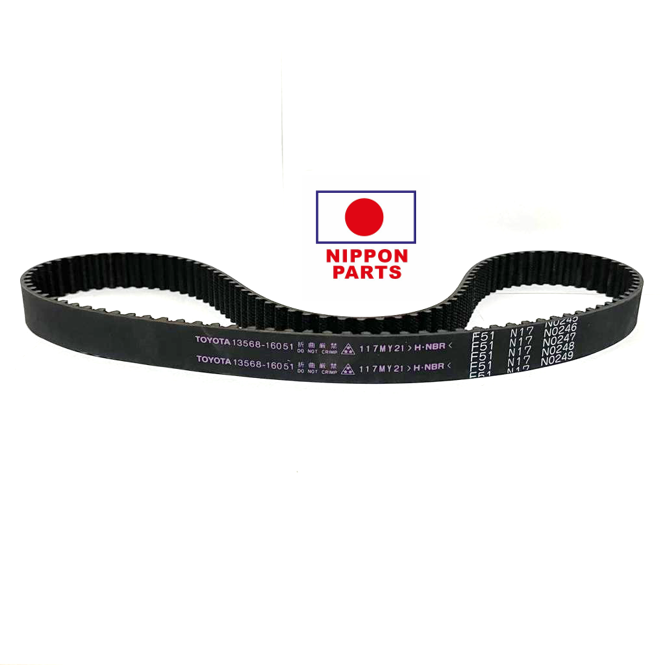 CORREA DISTRIBUCION TOYOTA 4A-FE, 5A-FE 92---. ORIGINAL TOYOTA GENUINO JAPAN 13568-19046/16051 /N0246/117MY21/A368Y21MM 117 DIENTES REDONDO 21mm altura
