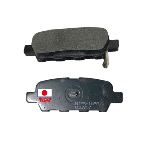 JGO PASTILLAS DE FRENO TRASERO NISSAN XTRAIL.  NISSHINBO JAPAN 44060-8H385 PF-2466/A654K Ancho:14mm x Alto:38mm x Largo:106mm