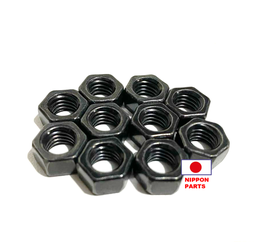 [26671] TUERCA DE BASE CAMPANA PIÑON Y CORONA TOYOTA 11B,12HT,12R,13B/14B,15B,18R,16R.   TOYOTA GENUINO JAPAN 90170-08204/ 6.5mm diámetro interno x 12mm diámetro externo x 6.5mm alto